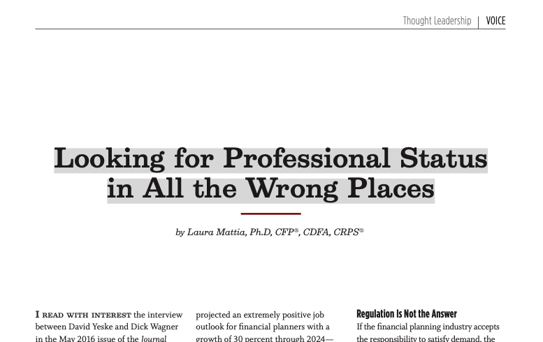 looking for professional status in all the wrong places